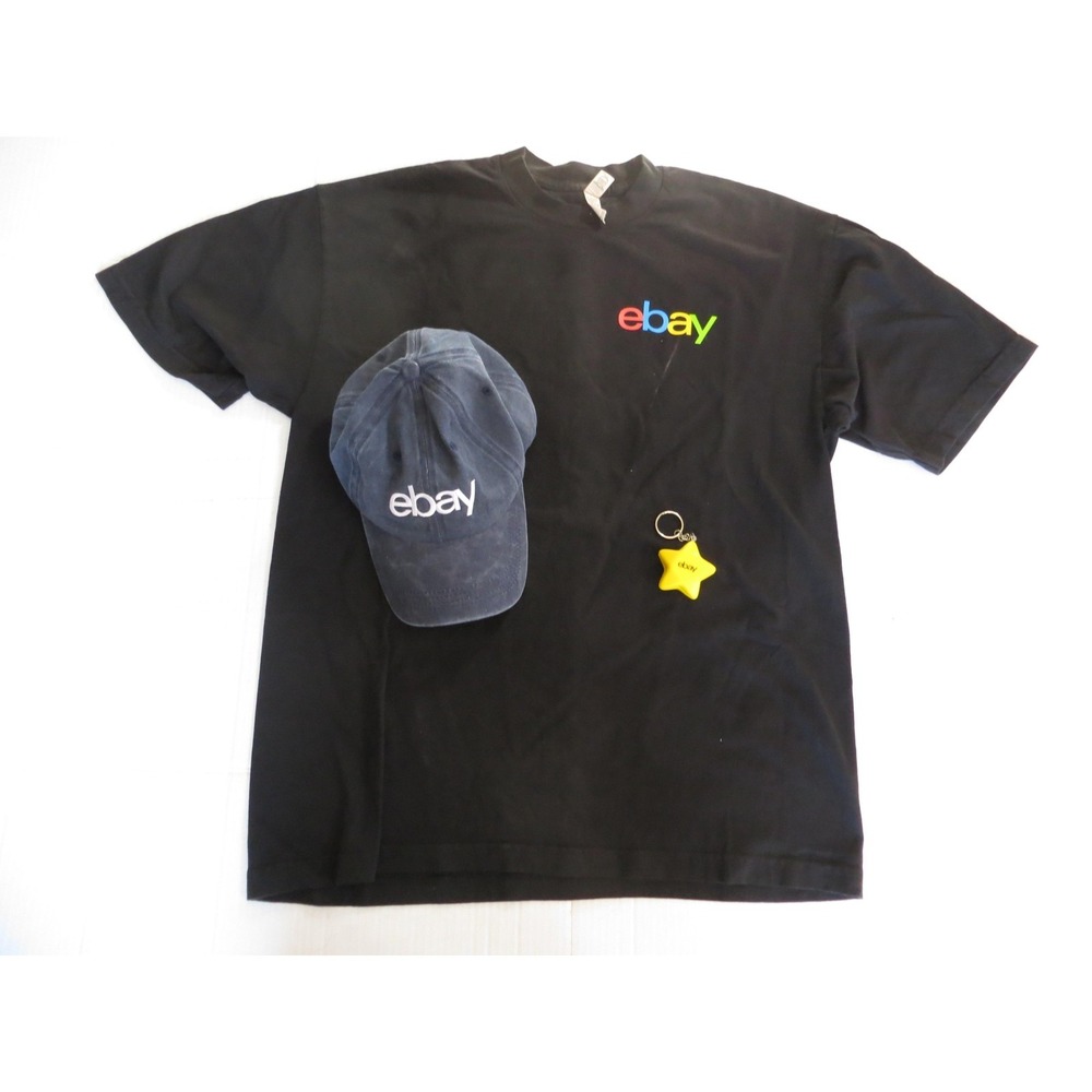 eBay Shirt Mens Large Black 30th Anniversary Los Angeles Apparel Hat Cap Set